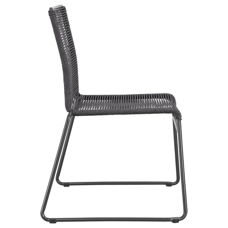 Coaster Furniture Jerome 192062 Woven Rope Stackable Side Chair - Charcoal (Set of 2) IMAGE 7