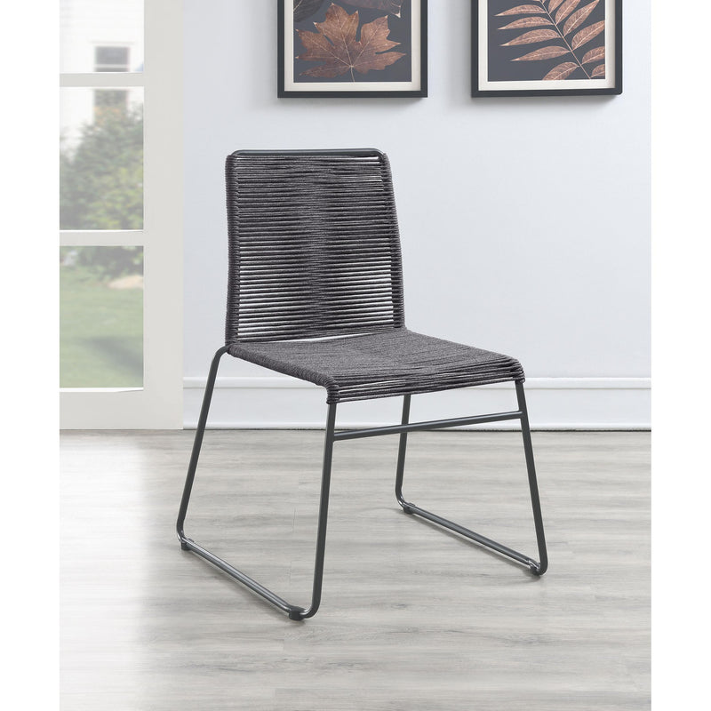 Coaster Furniture Jerome 192062 Woven Rope Stackable Side Chair - Charcoal (Set of 2) IMAGE 8
