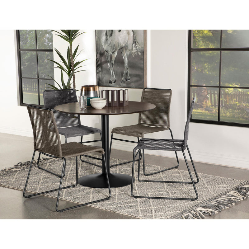 Coaster Furniture Jerome 192062 Woven Rope Stackable Side Chair - Charcoal (Set of 2) IMAGE 9