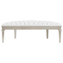  Coaster Furniture Evangeline 223396 Curved Fabric Upholstered Bench - Silver Oak IMAGE 7