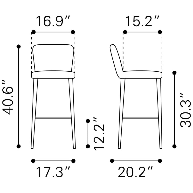 Zuo Manchester Pub Height Stool 109506 IMAGE 10