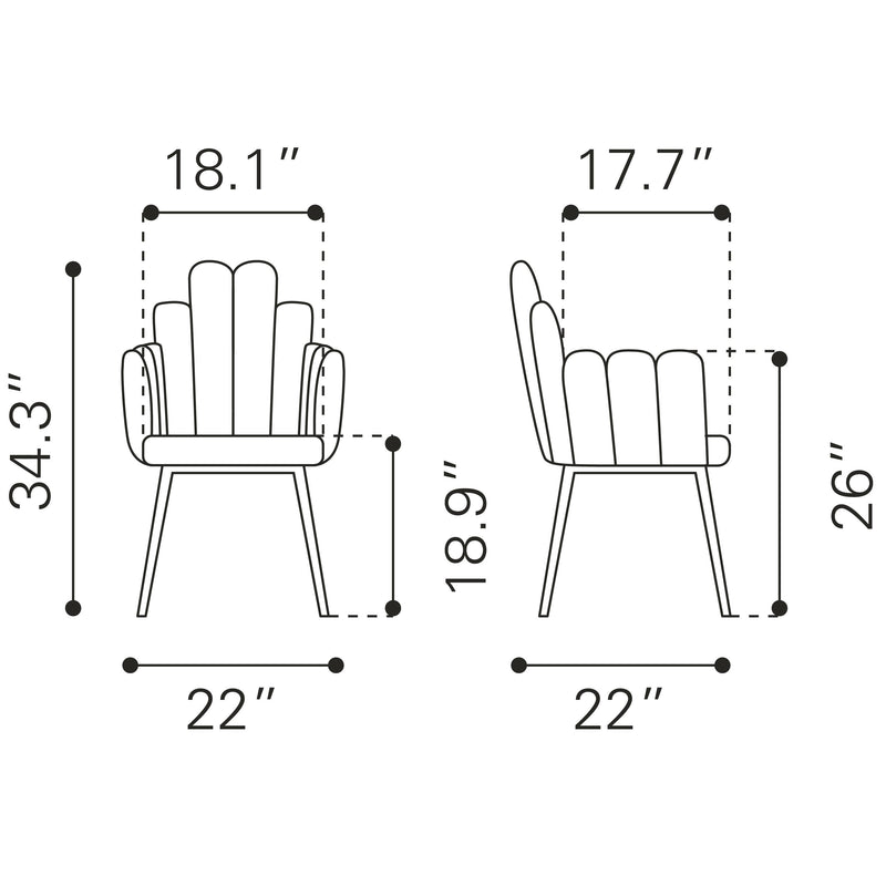 Zuo Noosa Dining Chair 109657 IMAGE 10