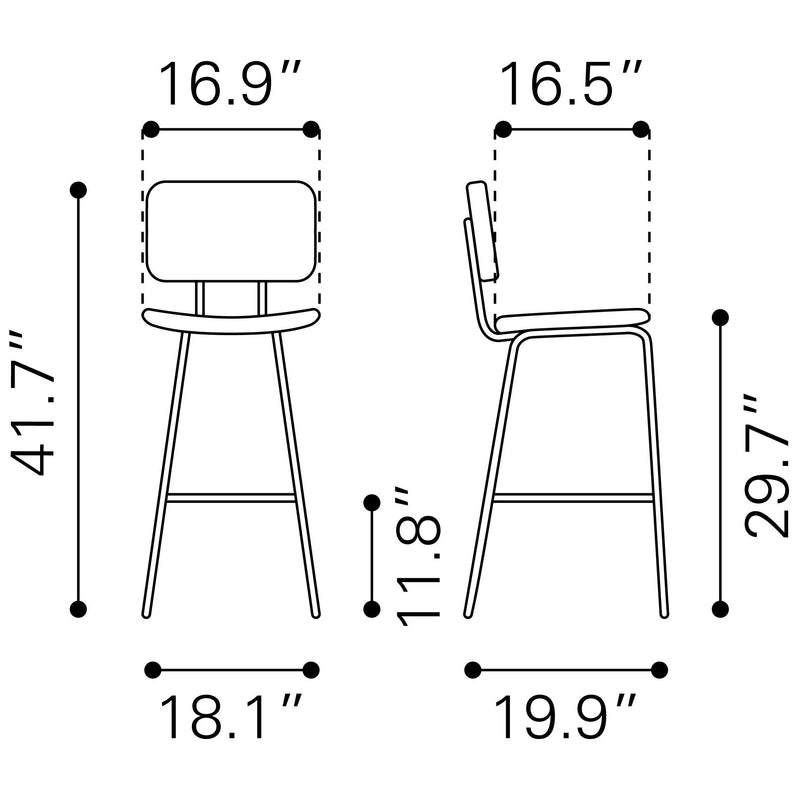 Zuo Boston Pub Height Stool 109505 IMAGE 10