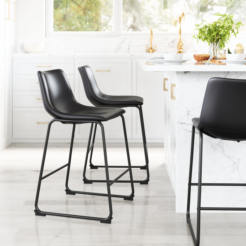  Zuo Smart 109649 Counter Stool - Black IMAGE 9