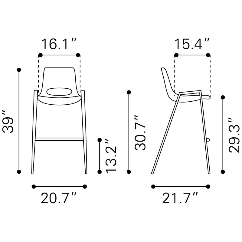 Zuo Desi Pub Height Stool 109556 IMAGE 8