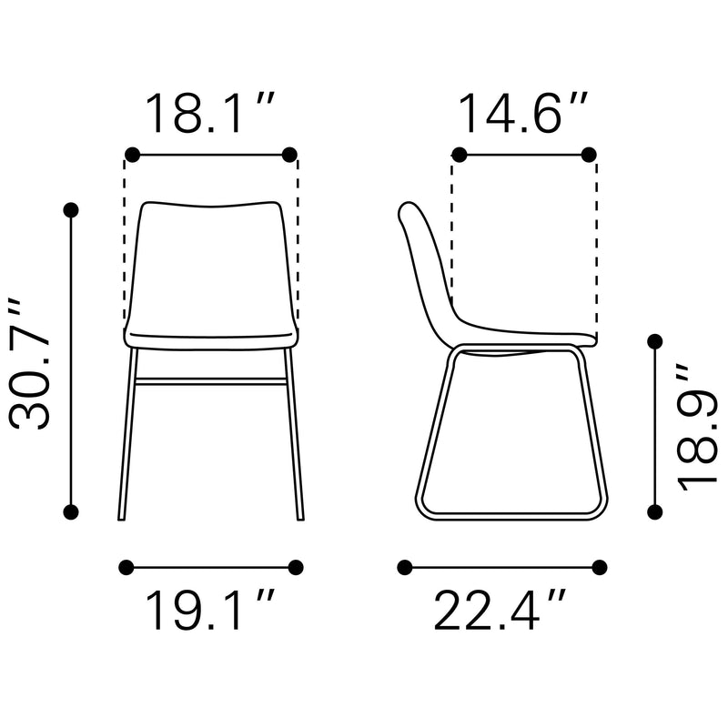 Zuo Smart 109648 Dining Chair - Black IMAGE 12
