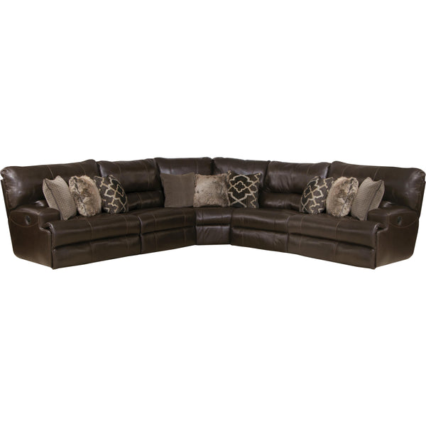 Catnapper Como 436 5 pc Power Reclining Modular Sectional - Chocolate IMAGE 1