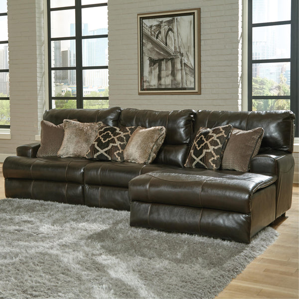  Catnapper Como 436 3 pc Power Reclining Modular Sectional - Chocolate IMAGE 1