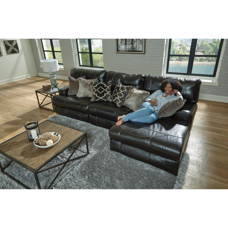 Catnapper Como 436 3 pc Reclining Modular Sectional - Chocolate IMAGE 3