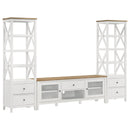 Coaster Furniture Angela 708254 4-shelf Wooden Media Tower with Drawers - Brown/White IMAGE 9