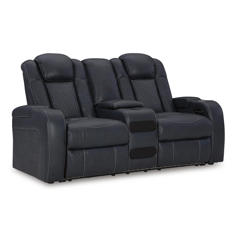 Signature Design by Ashley Fyne-Dyme 3660318 Power Reclining Loveseat with Console and Adjustable Headrest IMAGE 1