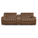 Signature Design by Ashley Temmpton U92708S2 3 pc Power Reclining Sectional Loveseat with Console IMAGE 1