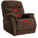 Ultimate Power Recliner Fabric - Lift Chair MM-3710 Lay-Flat with 3 Zone Heat System and MegaGuard - Velvety Mink IMAGE 2