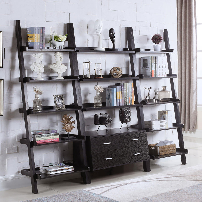 Coaster Furniture Colella 800319-S3 3-Piece Storage Ladder Bookcase Set - Cappuccino IMAGE 4