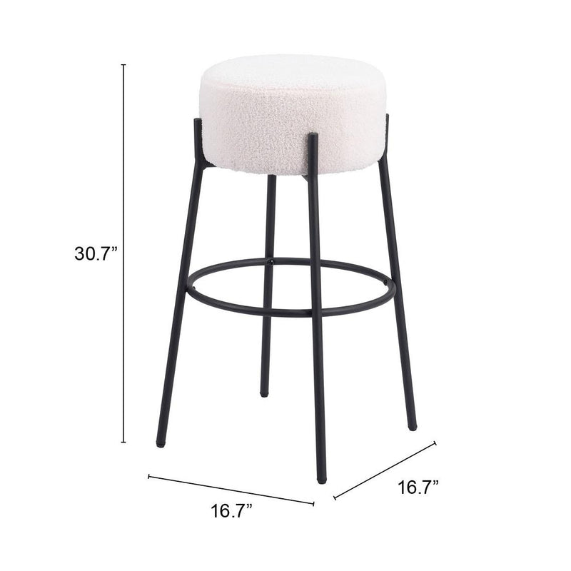 Zuo Blanche Pub Height Stool 109742 IMAGE 6