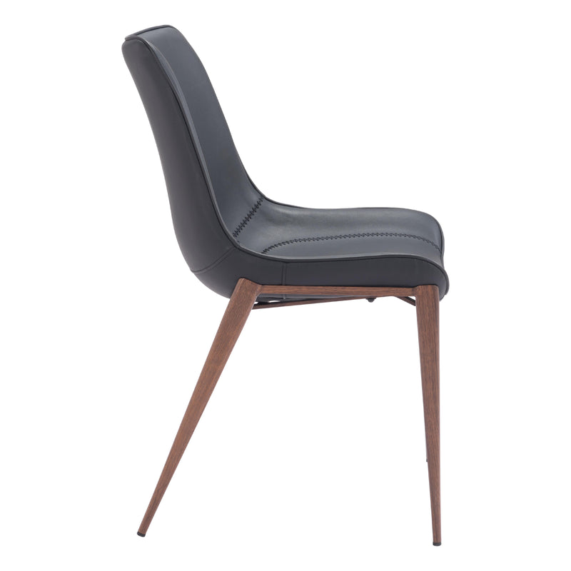  Zuo Magnus 109933 Dining Chair - Black & Walnut IMAGE 2