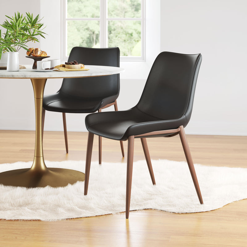  Zuo Magnus 109933 Dining Chair - Black & Walnut IMAGE 7