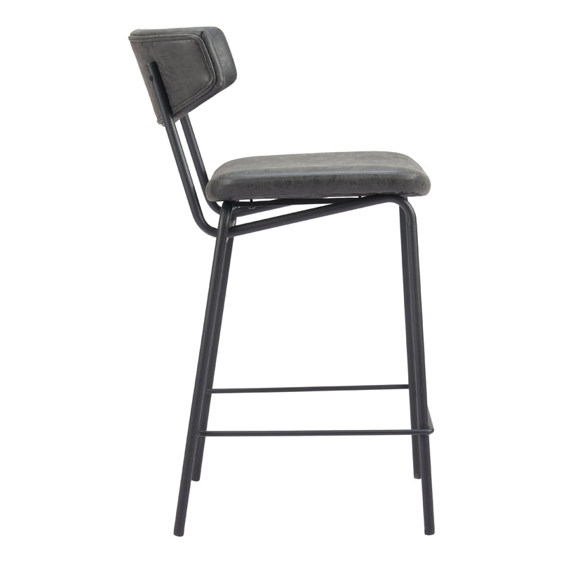  Zuo Charon 110263 Counter Stool - Vintage Black IMAGE 2