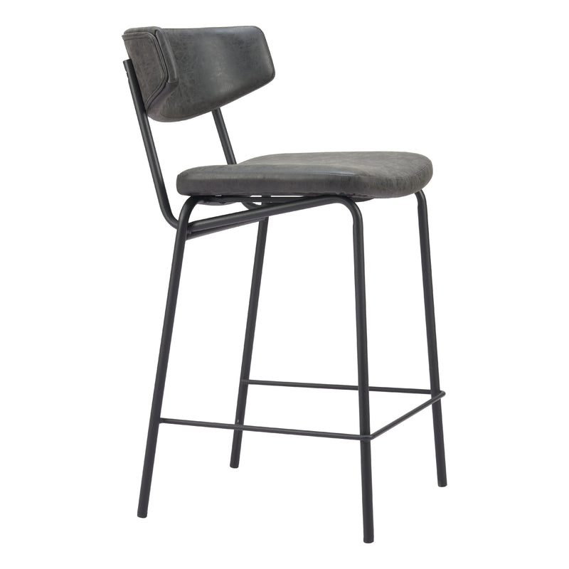  Zuo Charon 110263 Counter Stool - Vintage Black IMAGE 6