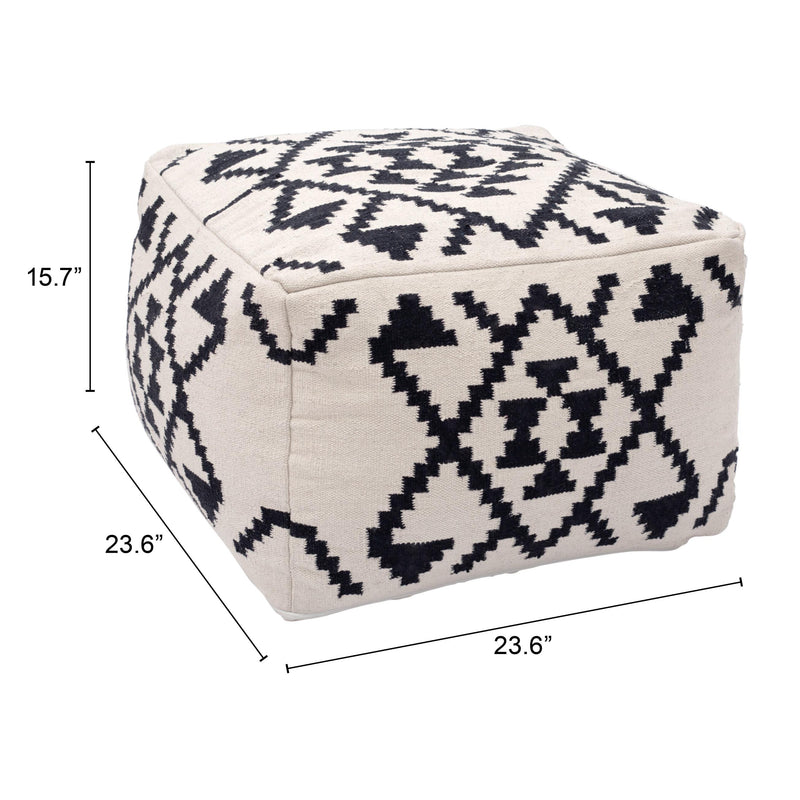 Zuo Lizardo 109821 Ottoman - Beige & Black IMAGE 7