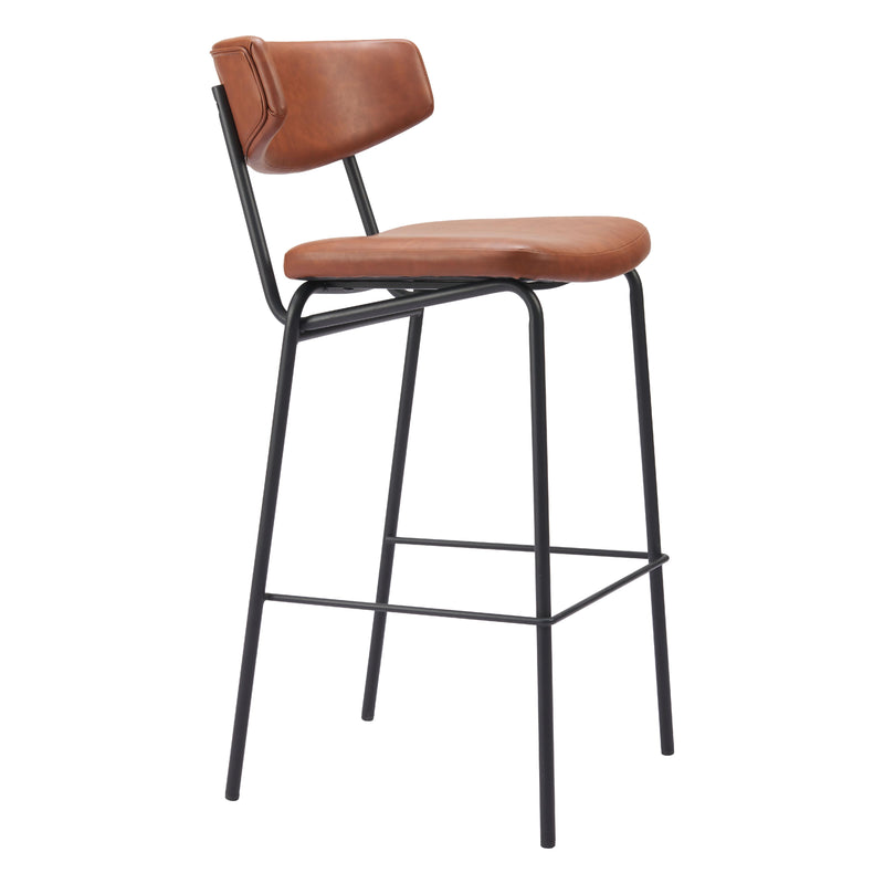 Zuo Charon 110260 Barstool - Vintage Brown IMAGE 6