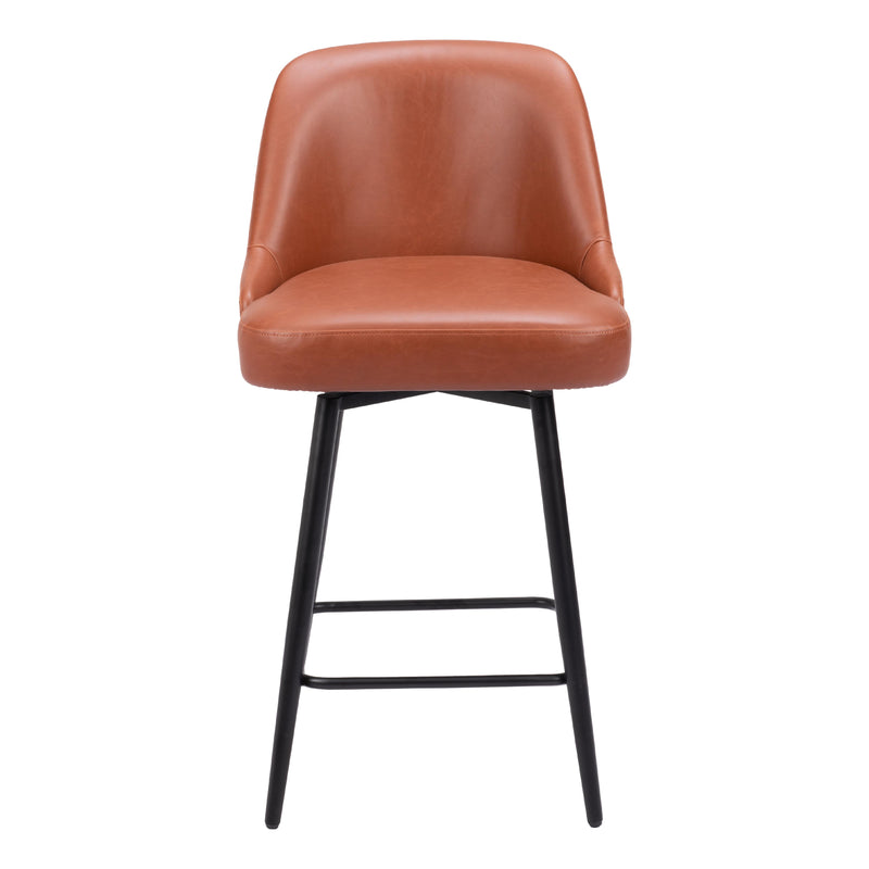  Zuo Keppel 109972 Swivel Counter Stool - Brown IMAGE 3