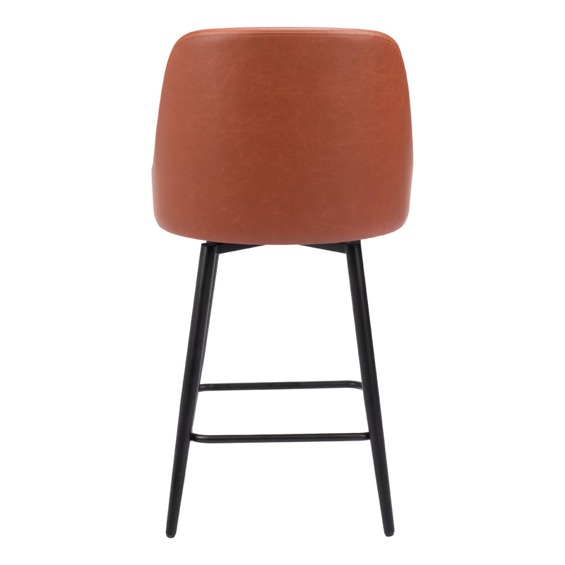  Zuo Keppel 109972 Swivel Counter Stool - Brown IMAGE 4