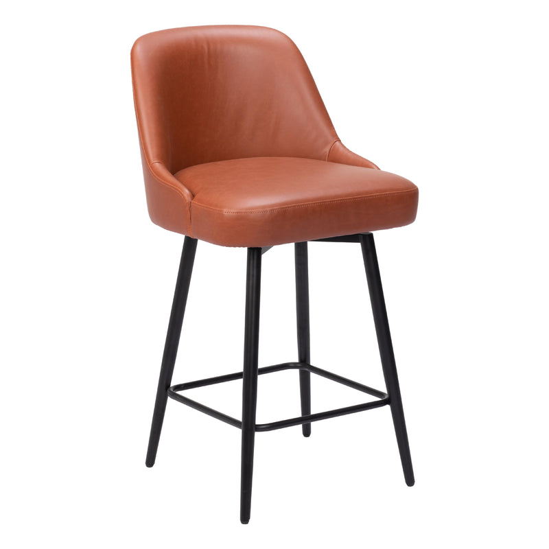 Zuo Keppel 109972 Swivel Counter Stool - Brown IMAGE 6