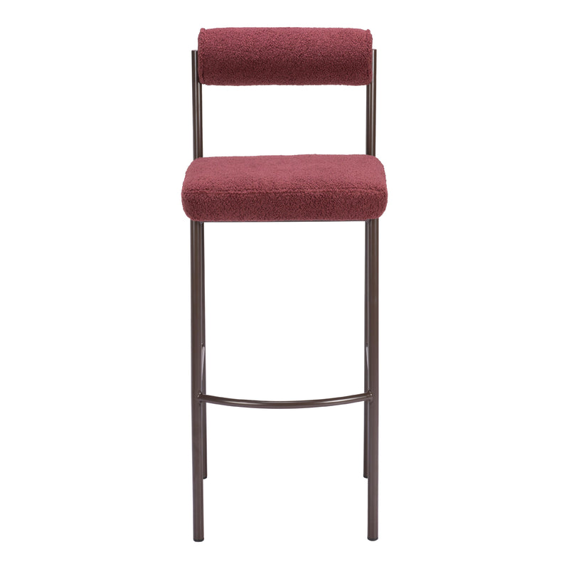  Zuo Livorno 109814 Barstool - Red & Bronze IMAGE 3