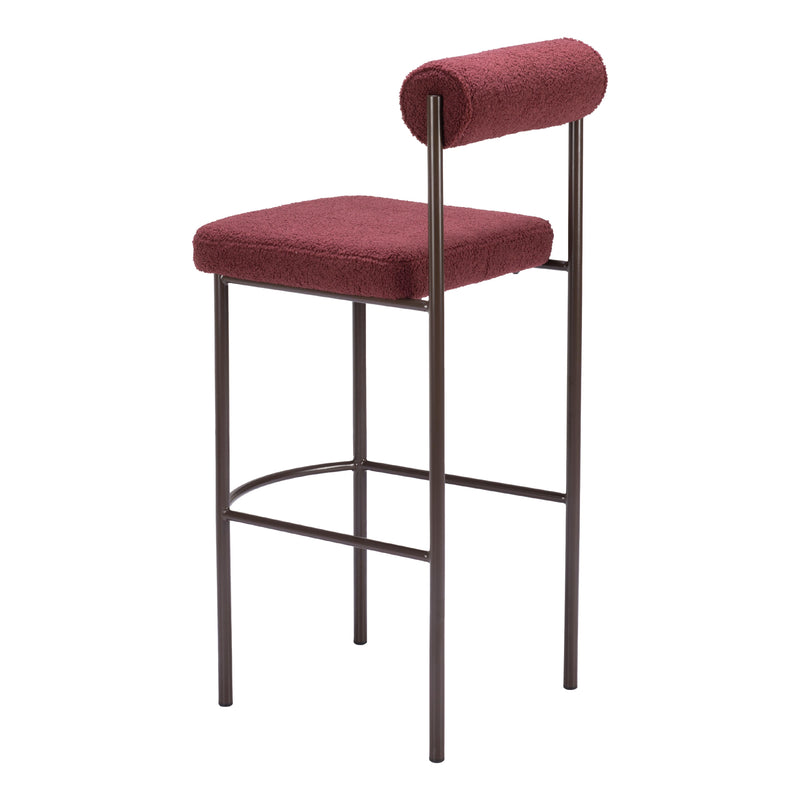  Zuo Livorno 109814 Barstool - Red & Bronze IMAGE 5