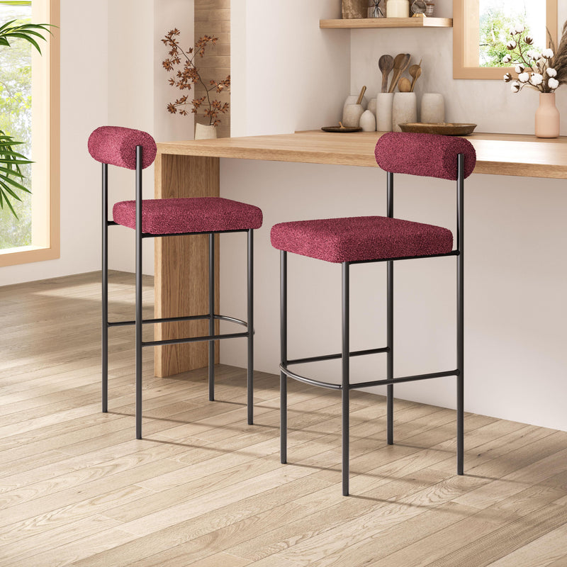  Zuo Livorno 109814 Barstool - Red & Bronze IMAGE 8