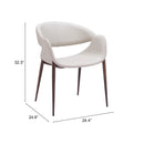  Zuo Limay 109971 Dining Chair - Beige & Walnut IMAGE 11
