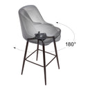  Zuo Keppel 109975 Swivel Barstool - Black & Bronze IMAGE 7