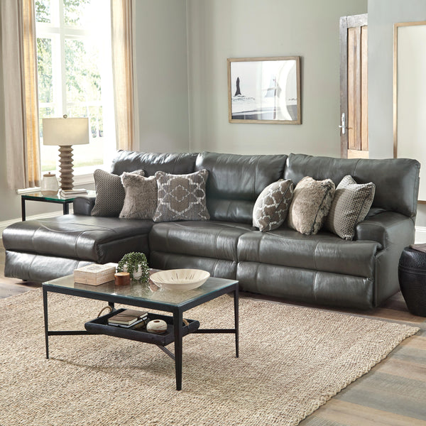  Catnapper Como 436 3 pc Reclining Modular Sectional - Steel IMAGE 1