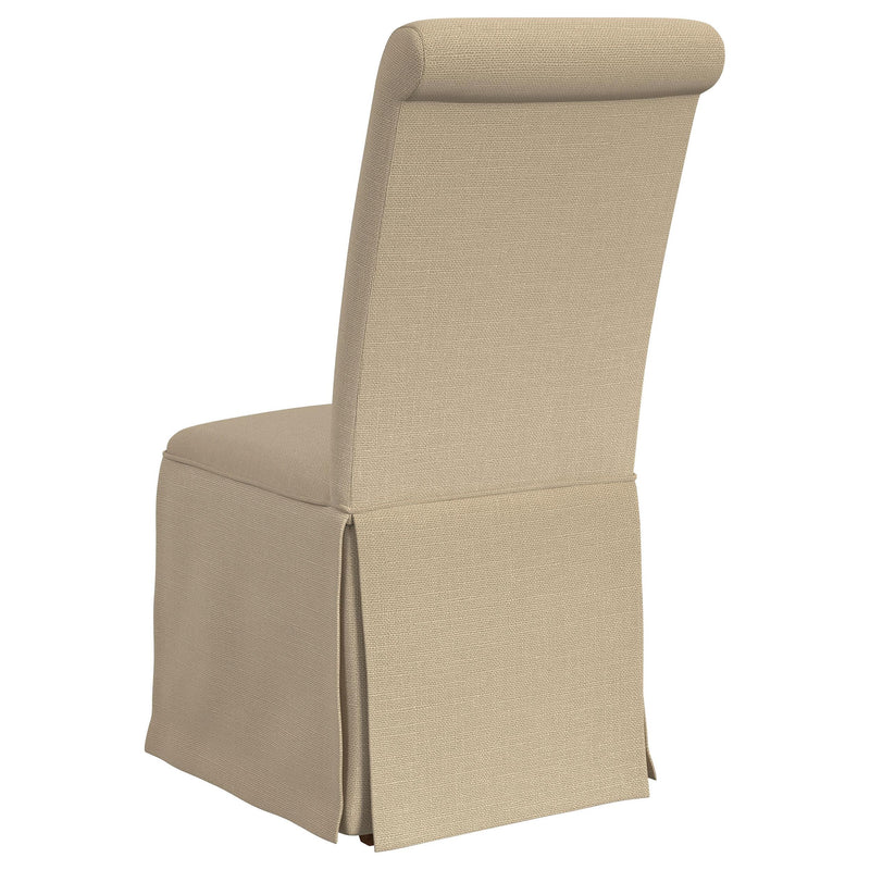 Coaster Furniture Shawna 100747 Upholstered Skirted Side Chair - Light Khaki (Set of 2) IMAGE 5