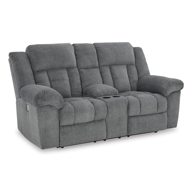 Signature Design by Ashley Tip-Off 6930418 Power Reclining Loveseat with Console and Adjustable Headrest IMAGE 1