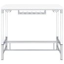 Coaster Furniture Norcrest 182101 Pub Height Bar Table with Acrylic Legs and Wine Storage - White High Gloss IMAGE 3