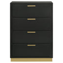  Coaster Furniture Caraway 224785 4-Drawer Bedroom Chest - Black IMAGE 3