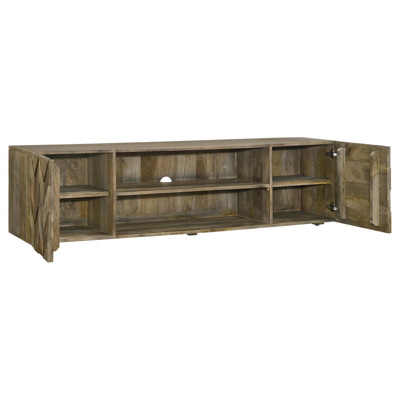 Coaster Furniture Keese 702333 2-door Wood 70" TV Stand Media Console - Mango Brown IMAGE 2