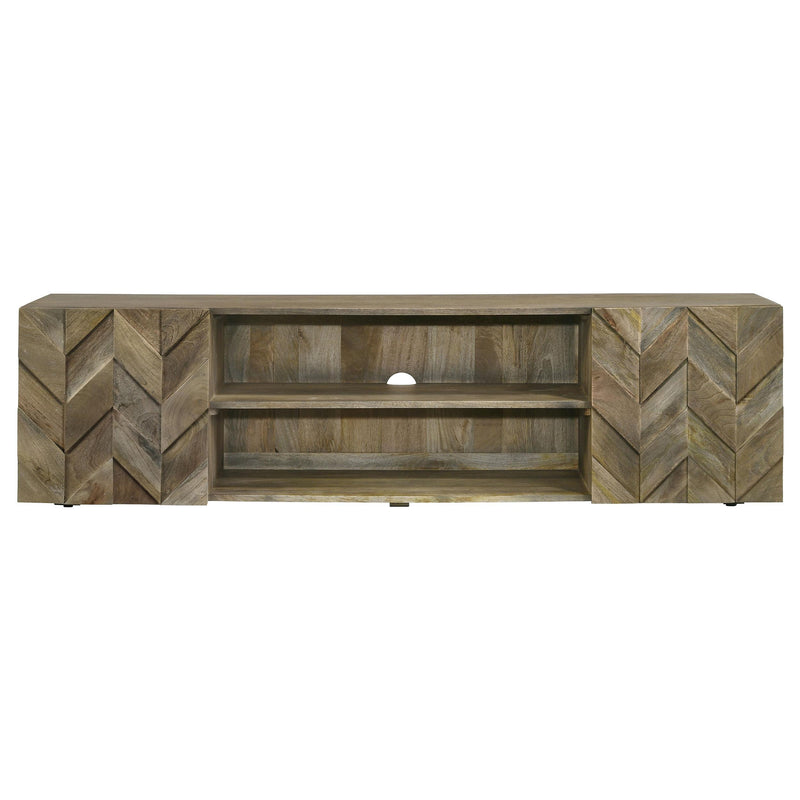 Coaster Furniture Keese 702333 2-door Wood 70" TV Stand Media Console - Mango Brown IMAGE 3
