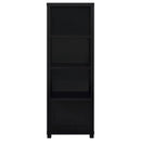 Coaster Furniture Jupiter 707756 3-Shelf Media Tower Bookcase with Storage Cabinet - Black IMAGE 4
