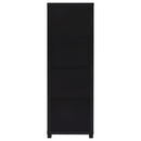 Coaster Furniture Jupiter 707756 3-Shelf Media Tower Bookcase with Storage Cabinet - Black IMAGE 7