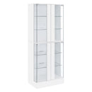 Coaster Furniture Cabra 950397 Display Case Curio Cabinet with Glass Shelves and LED Lighting - White High Gloss IMAGE 1