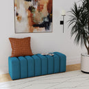  Coaster Furniture Summer 910293 Fabric Upholstered Tufted Accent Bench - Peacock Blue IMAGE 5