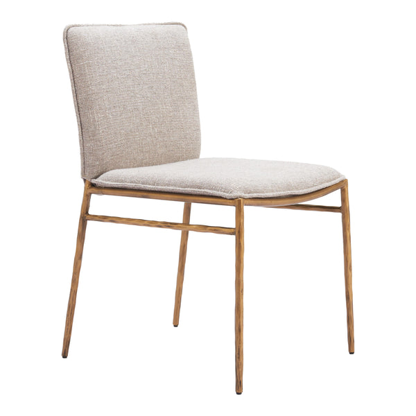 Zuo Nordvest 110275 Dining Chair - Beige & Gold IMAGE 1