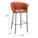  Zuo Garston 110178 Barstool - Brown IMAGE 8
