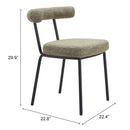  Zuo Kede 110098 Dining Chair - Green Tweed IMAGE 9