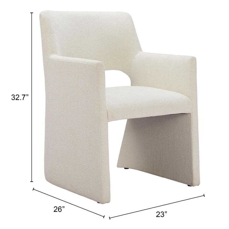 Zuo Minet 109998 Dining Chair - Linen White IMAGE 8
