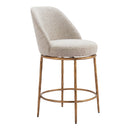  Zuo Nordhavn 110272 Swivel Counter Stool - Beige & Gold IMAGE 1