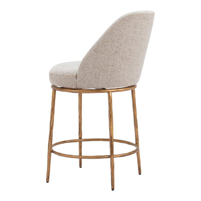  Zuo Nordhavn 110272 Swivel Counter Stool - Beige & Gold IMAGE 5